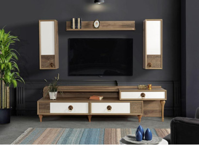 Living room Wall unit TV-cabinet Lowboard Wood Brown Furniture TV new Modern